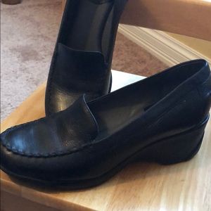 Nurture black wedge slip on shoes